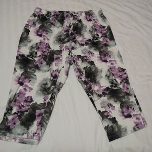 Roamns Pkus Size 1X 22/24 Bike Ahort Leggings Floral Print Pants
